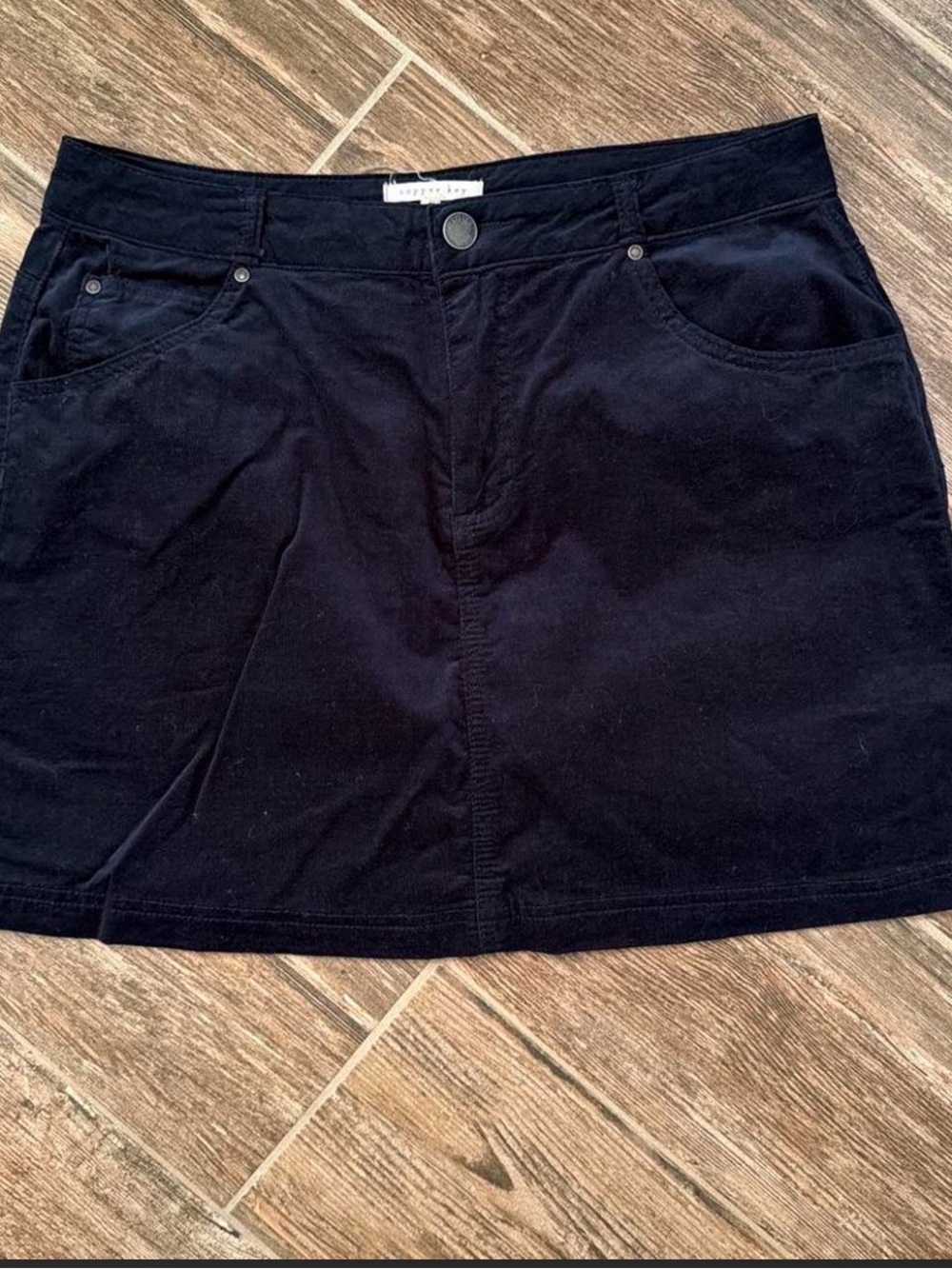 Copper Key Navy Corduroy Mini Skirt